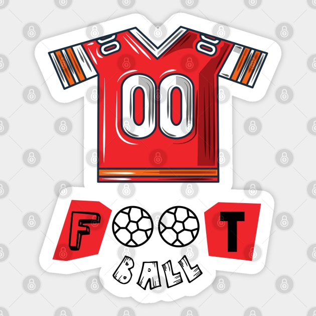 Red Football Shirt Sticker by O.M design